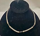 Lagos Caviar 925 Sterling Silver & 750 18k Gold Onyx Beaded Station Necklace 16"