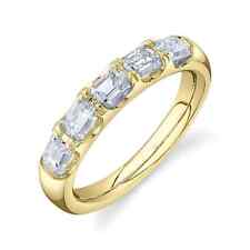14K Yellow Gold Emerald Diamond Band Ring 1.50 CT Wedding Anniversary Engagement