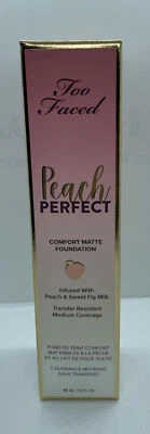 NEW NIB Too Faced Peach Perfect Comfort Matte Foundation 1.6oz Full Sz GANACHE - Image 1 of 4
