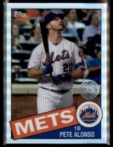 2020 Topps Chrome 1985 Baseball Refractor Pete Alonso New York Mets #85TC-18