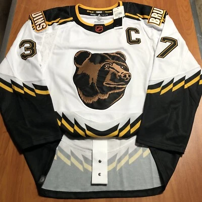阿迪达斯Patrice Bergeron波士顿棕熊队小熊反向复古球衣白色52 — 第 1/4 张图片