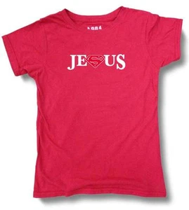 NEW YOUTH KID'S PRINT SUPER JESUS CHRISTIAN FUNNY PRE SHRUNK COTTON CUTE T-SHIRT - Picture 1 of 6