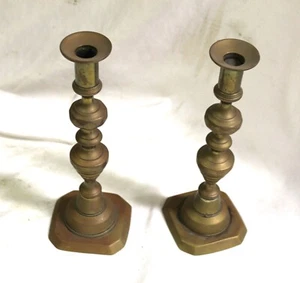 Candelabros vintage de latón, inglés, The Pair, 10" - Imagen 1 de 7