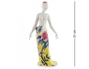 Pavone Porcelain Girl W Floral Rose Dress Figurine Statue Sculpture 12" ITALY - Picture 1 of 4