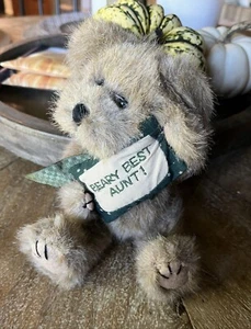 Peluche Boyds Bears "Beary Best Aunt" 8" Thinking Of Ya Series Tía Bea Head Bean - Imagen 1 de 7