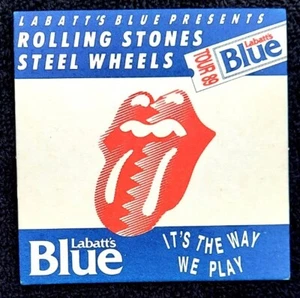 NEW! VERY RARE! ROLLING STONES BEER COASTER STEEL WHEELS TOUR CANADA 1989 *MINT* - Picture 1 of 2