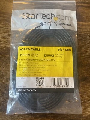 PTC 6FT eSATA to eSATA 7-Pin Shielded External Cable Cord Black for Hard Drives  - Image 1 of 4