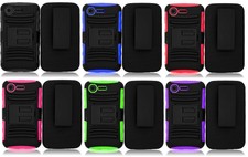 For LG Optimus Fuel L34C / Zone 2 / L Series III L40 Clip + Hybrid Cover Case 