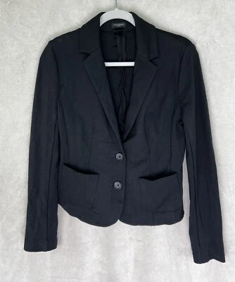 Blazer Traje Chaqueta Para Mujer Ann Taylor Negro Sin Forro Tejido Dos Botones Talla 6 Foto 1 de 4