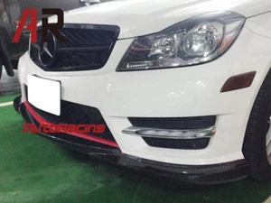 GH Style Carbon Fiber Front Lip For 2012+ W204 C250 C300 w /AMG Sports Only - Foto 1 di 2