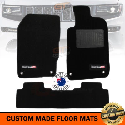 Custom Floor Mats JEEP GRAND CHEROKEE SRT8 WK2 2Row Black 5/2011-2024 SRT-8 LOGO - image 1 of 4