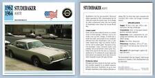 Studebaker - Avanti 1962-64 High Performance Collectors Club Card