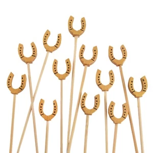 Decorative Bamboo Golden Lucky Horseshoe Stick Picks, Varies Sizes - Picture 1 of 9