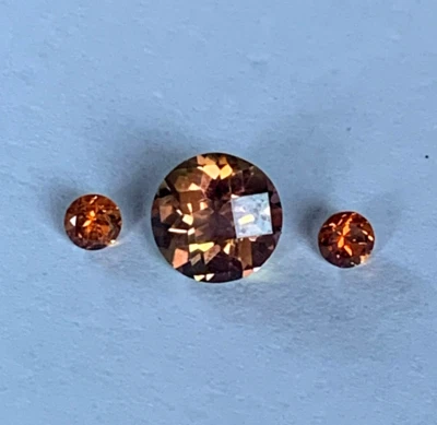 Andy's Gem Garage Sale - 7mm Orange-Pink Tourmaline/ Spessartite combo Natural - Image 1 of 4