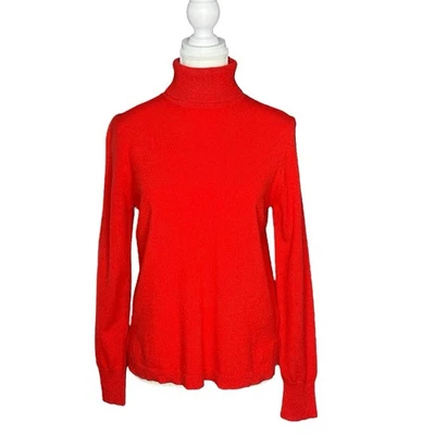 J.Crew 女式红色高领长袖舒适羊绒毛衣 M/C38.25 — 第 1/4 张图片