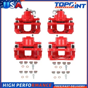 For 2008-2016 Dodge Grand Caravan set of 4 Front & Rear Red Brake Calipers - Picture 1 of 7