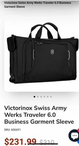 Victorinox Swiss Army Werks Traveler 6.0 Business Garment Sleeve~VERY GOOD COND - Picture 1 of 24