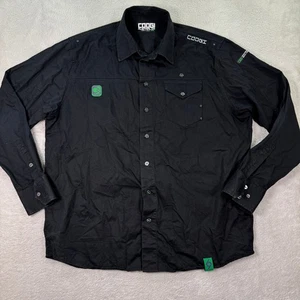 Coogi Australia Button Down Shirt Long Sleeve Patches Black Mens XXL Grunge EUC - Picture 1 of 13