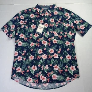 Camisa Tejida Chaps Floral Seacoast Wash Seersucker Para Hombre Talla M Nantucket Azul Marino - Imagen 1 de 7