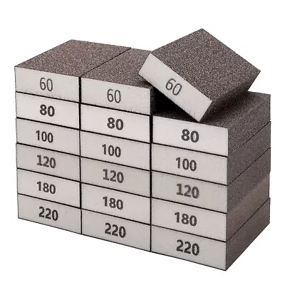 EEEKITONLINE 18PCS 60-220 Grit Drywall Sanding Sponge Block Pads Wet Dry Foam Sandpaper Set