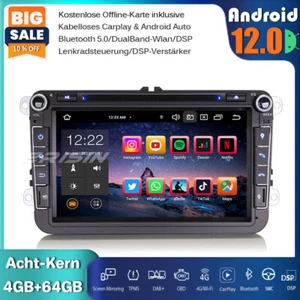 8-Kern Android 12 DAB+ Autoradio GPS Für VW Passat Polo Golf 5/6 Tiguan EOS SEAT - Bild 1 von 19