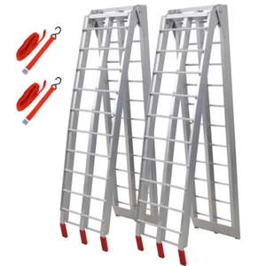 Aluminum Loading Ramps, Tailgate Ramps, Four Wheeler Ramps for Trucks Lawn Mower - Picture 1 of 15