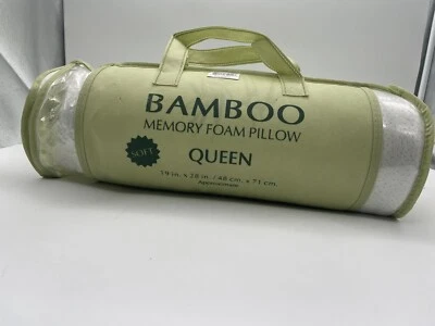 Almohada de bambú de espuma viscoelástica tamaño queen funda fresca y transpirable con cremallera rayón Foto 1 de 4