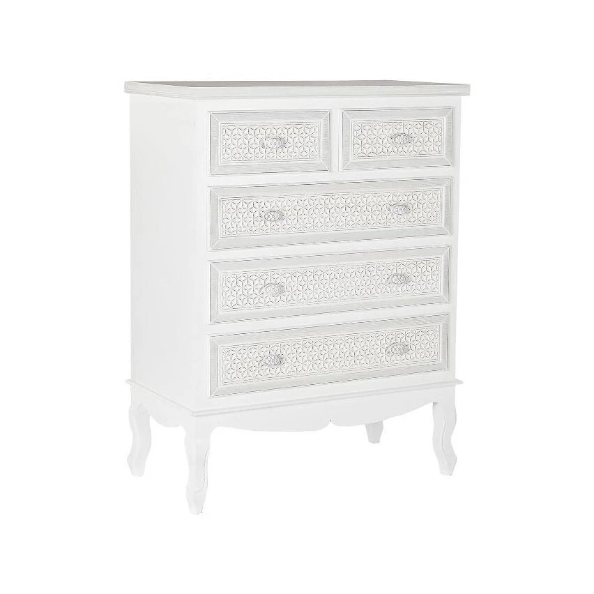 CASSETTIERA COMO' LEGNO BIANCO PROVENZALE SHABBY CHIC FRANCESE cm 80 x 40 H 105 - Immagine 1 di 1