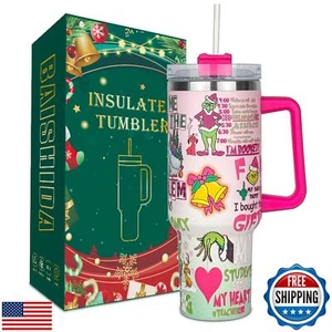 BAISHIDA 40 oz Christmas Tumbler with Handle and Straw, Stainless Steel Tumbl - Picture 1 of 5