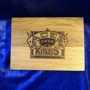 Marlboro Aces Over Kings Poker Card Set Wooden Box Sealed Decks New 2003 - Picture 1 of 3