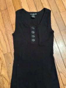 Willi Smith Women’s Regular S Black Button Sleeveless Fashion Tank Top - Picture 1 of 3