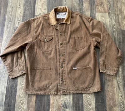 Guess Jeans Workwear Denim Chore Yard Jacket size Large 90s USA Made - Image 1 of 4