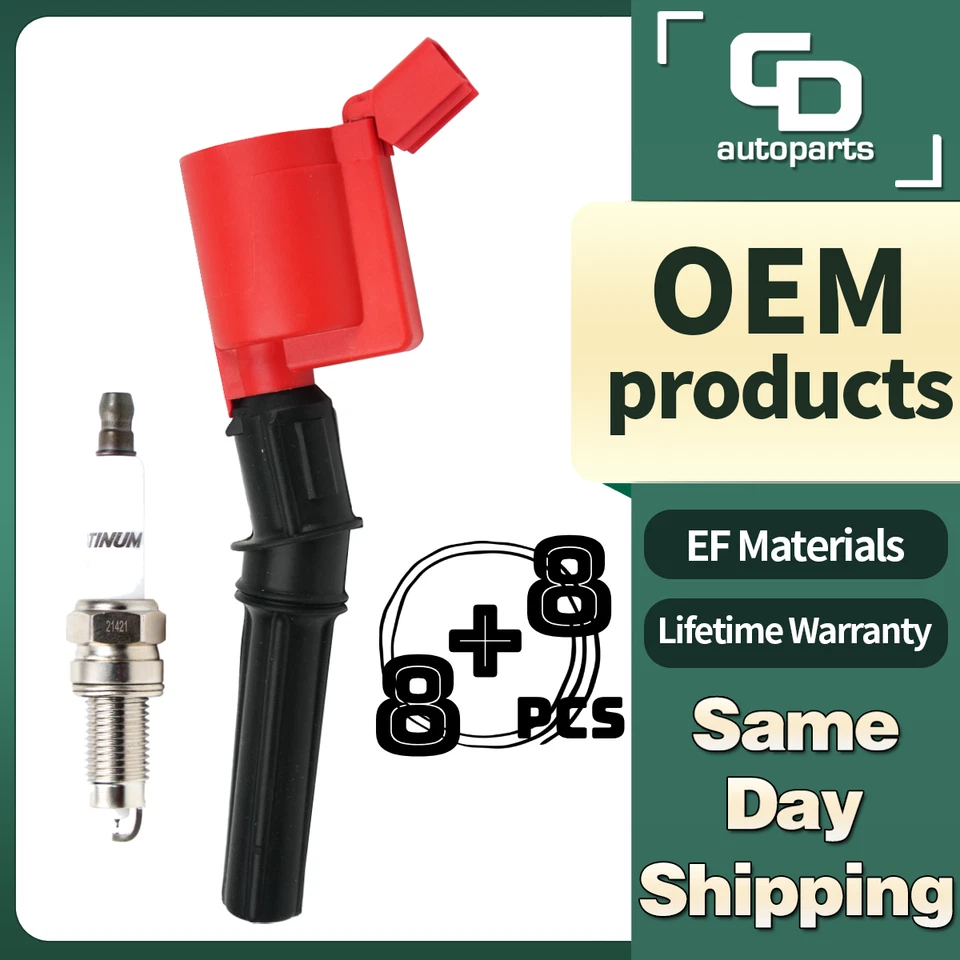 Bobina de encendido de energía FD503 + bujía para Ford F150 F250 F550 Lincoln Mercury Foto 1 de 4