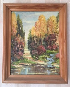 Waldfluss von Hasanli, 2008 - Original Leinwandbild mit Rahmen - Bild 1 von 2