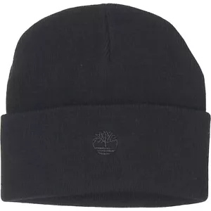 Timberland Embroidered Logo Rib Knit Cuffed Beanie Hat Black Size OSFM New - Bild 1 von 5