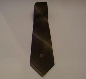 Givenchy Men's Tie BrownStriped Polyester Classic Style Necktie - Picture 1 of 6