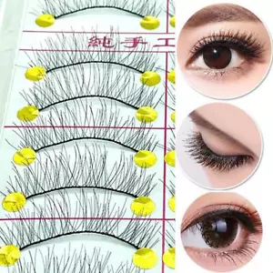 10 Paar/Set natürliche lange falsche handgemachte Wimpern Wimpern Kosmetik .FASTp - Bild 1 von 12