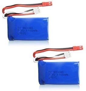 2x 7.4V 1100mAh LiPo Batería Set para Wltoys Modelos RC - Azul, Larga Duración - Imagen 1 de 7