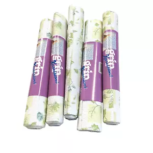 5 Non Slip Mat Roll Drawer Liner Anti Slip Griprite Multi Purpose Floral Leaves - Picture 1 of 5