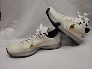 Mens Size 8.5 Nike Kobe 10 Fundamentals 2015 White / Gold Nikeid Custom RARE EUC - Picture 1 of 12