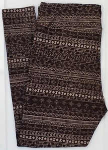 OS LuLaRoe One Size Leggings Black Gray South West Aztec Tribal Print NWT T45 - Picture 1 of 6