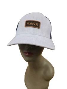 Hurley Men's Logo Patch Trucker Hat Cap Snap Back Mesh Gray/Blue The Classics - Picture 1 of 7