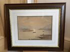Original Watercolour Signed By Arist j St Clare Waterscape Sailing