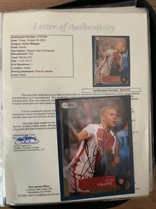Kylian Mbappe Signed Monaco FC Photo Auto Autograph w/full JSA LOA Authenticity - Picture 1 of 9