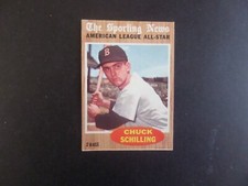 1962 TOPPS CHUCK SCHILLING RED SOX BASEBALL CARD #467 SEMI HI EX #489