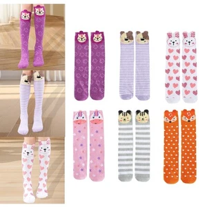 Girls Knee High Long Socks for Child Long Boot Socks Gift Trendy Cute Socks - Picture 1 of 42