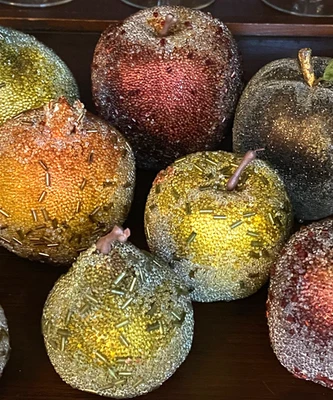 Cuentas Azúcar Brillante Brillante Imitación Falsa Mezcla Fruta Decoración Estacional Pera Manzana Foto 1 de 4