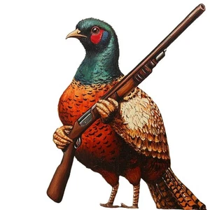 Pheasant Holding Shotgun Vinyl Car Decal Sticker – Waterproof & UV-Resistant - Picture 1 of 1