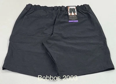 Pantalones cortos Banana Republic cómodos de frente plano para hombre, negros, talla 30 Foto 1 de 4