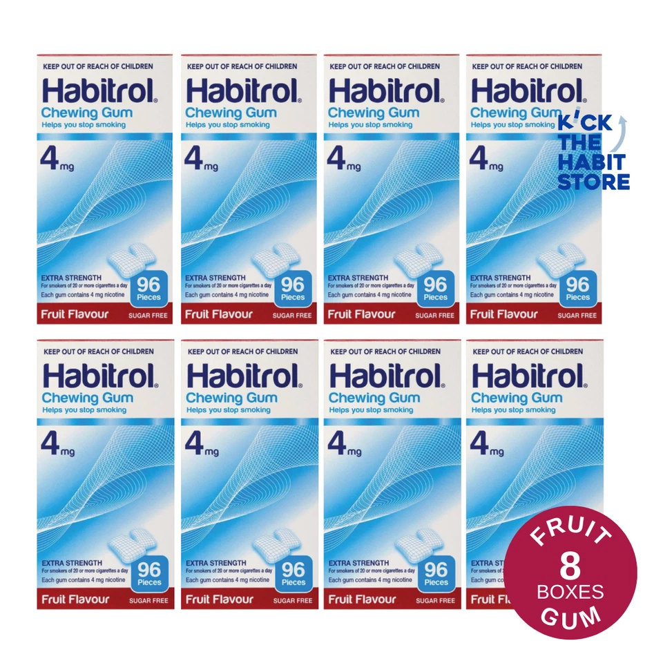 Goma de nicotina Habitrol 4 mg fruta 768/8 cajas - caducidad 2027+ fresca Foto 1 de 1